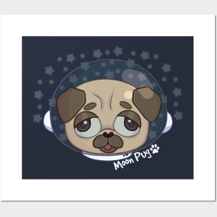 Moon Pug Posters and Art